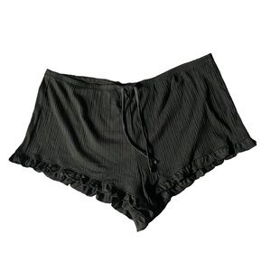 Victoria’s Secret Y2K Frilly Black Ruffled Hem Sleep Shorts W/ Drawstrings Large